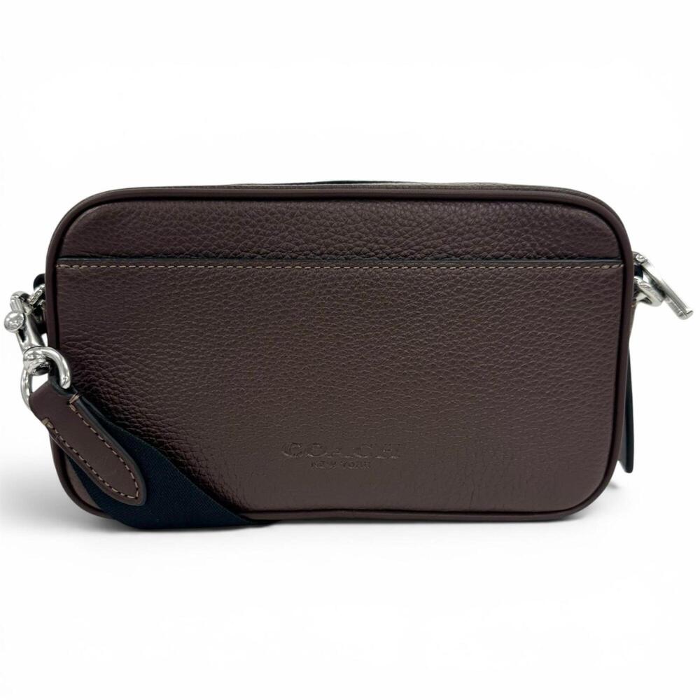 COACH CR179 JADEN Logo-Engraved Leather Crossbody Bag Shoulder Brown Men's